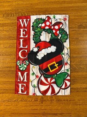 Disney Mickey Mouse Holiday Garden Flag NWT